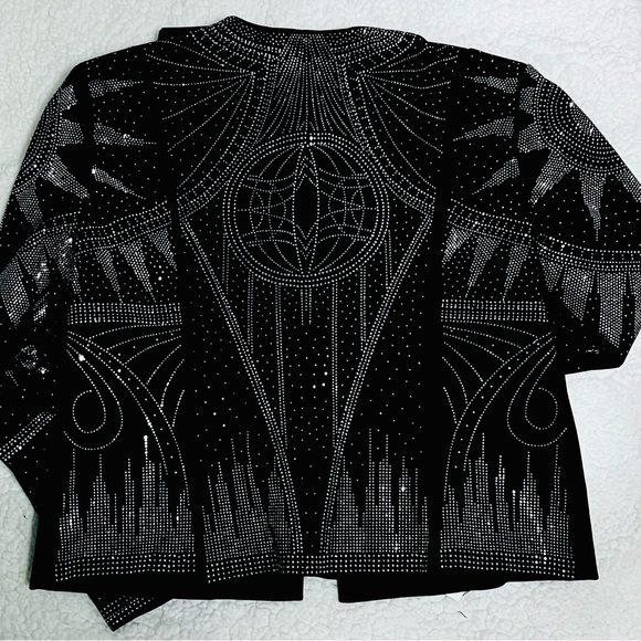 Velvet jacket w/rhinestones - Picture 3 of 14